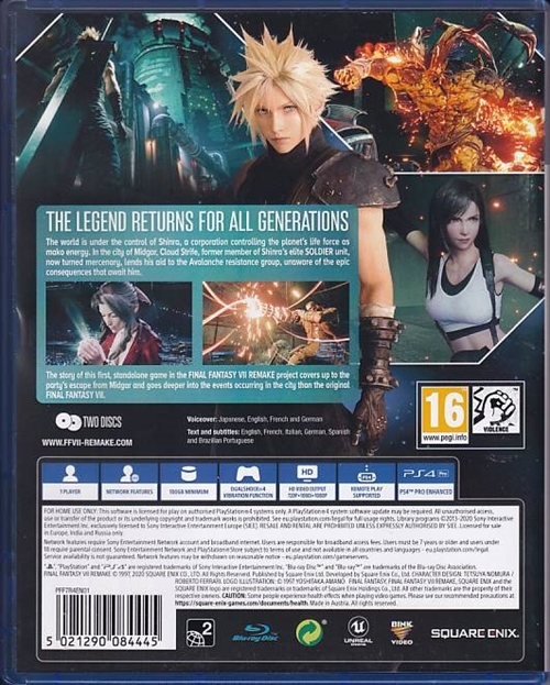 Final Fantasy VII Remake - PS4 (A Grade) (Genbrug)